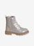 Lace-up and zipped ankle boots for children, nursery collection gold 