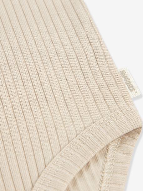 Pack of 3 HUGGIES short-sleeved bodysuits beige 