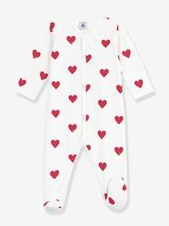 Baby unisex pyjamas in printed fleece with PETIT BATEAU hearts -Baby unisex pyjamas in printed fleece with PETIT BATEAU hearts