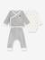 Set of 3 PETIT BATEAU cotton blend baby set for boys and girls navy blue 