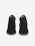 Zipped Leather Boots for Babies black+gold 