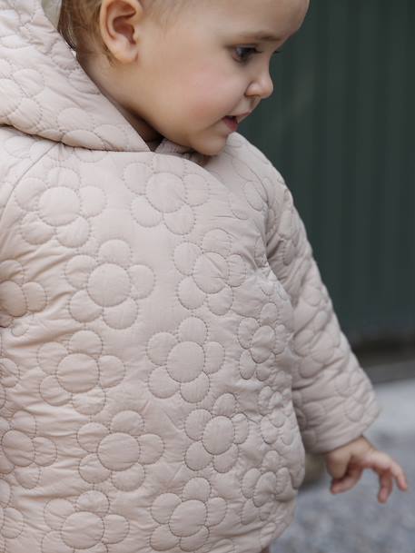 Fancy quilted coat for babies beige 