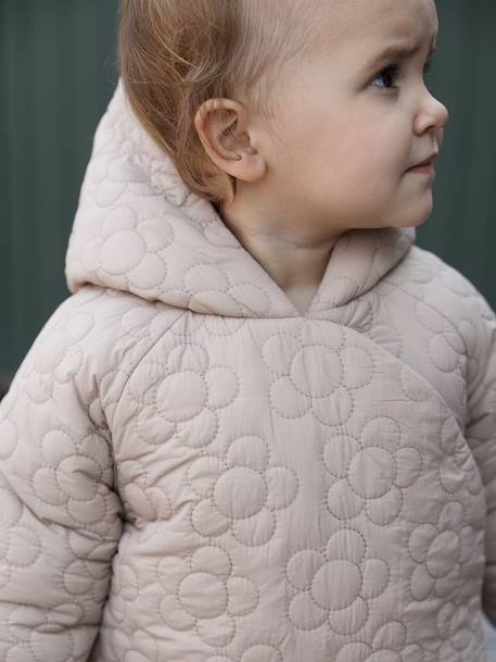 Fancy quilted coat for babies beige 