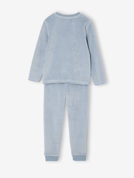 Pack of 2 'Polar Animal' Velour Pyjamas for Boys sky blue 