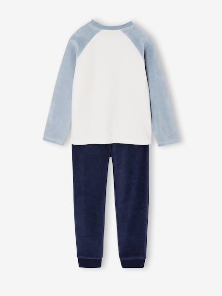 Pack of 2 'Polar Animal' Velour Pyjamas for Boys sky blue 