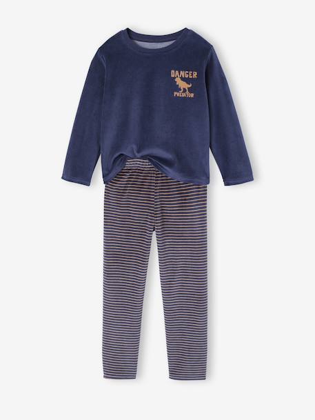Pack of 2 Dino Velour Pyjamas for Boys caramel 