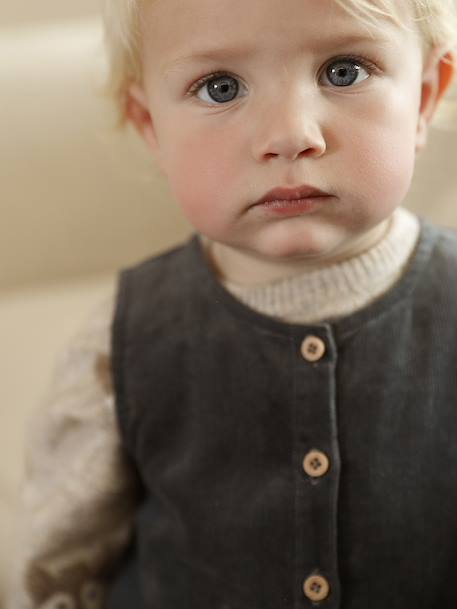 Corduroy sleepsuit for babies anthracite 