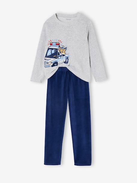 Pack of 2 'Police' Velour Pyjamas for Boys navy blue 