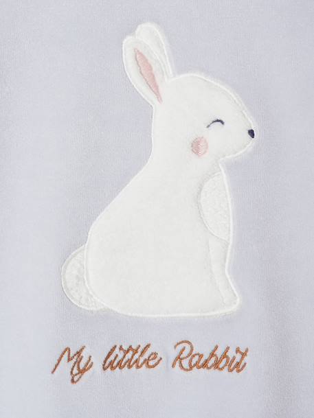 Rabbit Velour Pyjamas for Girls sky blue 