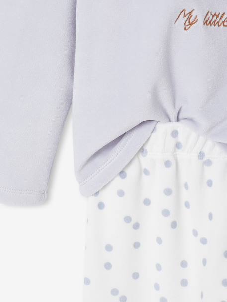 Rabbit Velour Pyjamas for Girls sky blue 