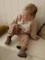 Chunky knit baby cardigan marl beige+sage green 