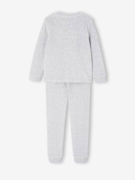 Velour Bear Pyjamas for Boys marl grey 