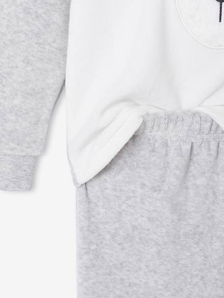 Velour Bear Pyjamas for Boys marl grey 