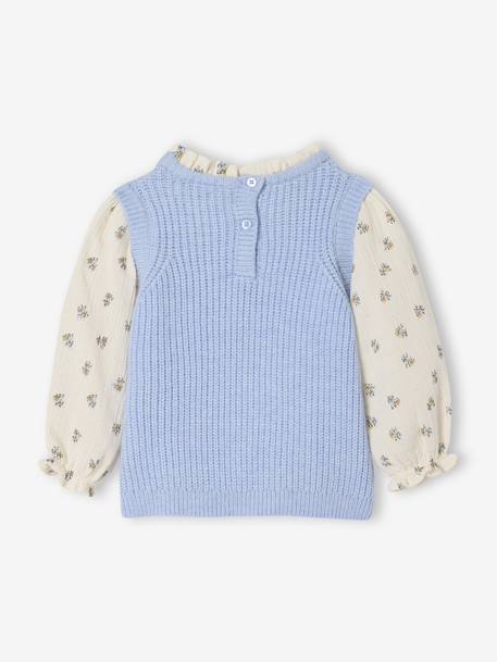 2-in-1 Jumper for Babies ecru+rosy+sky blue 