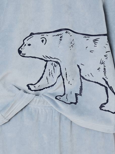 Pack of 2 'Polar Animal' Velour Pyjamas for Boys sky blue 