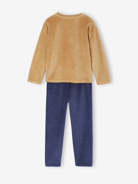 Pack of 2 Dino Velour Pyjamas for Boys caramel 