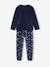 Velour Pyjamas with Printed Rocket for Boys navy blue 