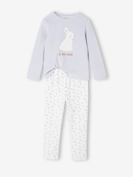 Rabbit Velour Pyjamas for Girls sky blue 