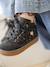 Lace-up and elasticated high-top leather trainers for babies navy blue 