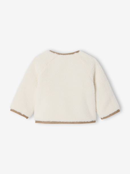Sherpa Jumper with Front Button Fastening for Newborns ecru 