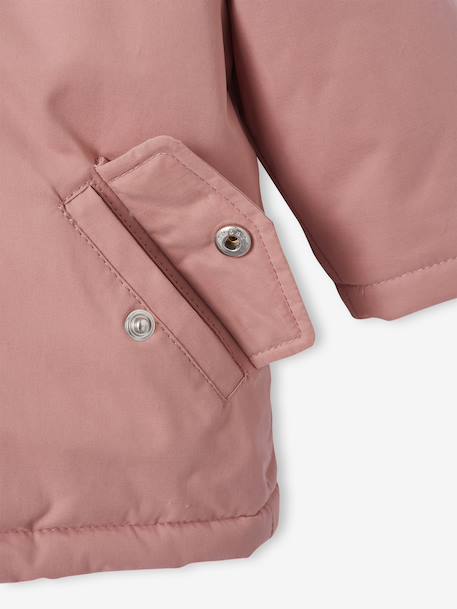 Parka + lightweight jacket 3-in-1 for babies old rose+olive 
