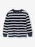 Striped Long-Sleeved T-Shirt for Boys bordeaux red+ecru+night blue 
