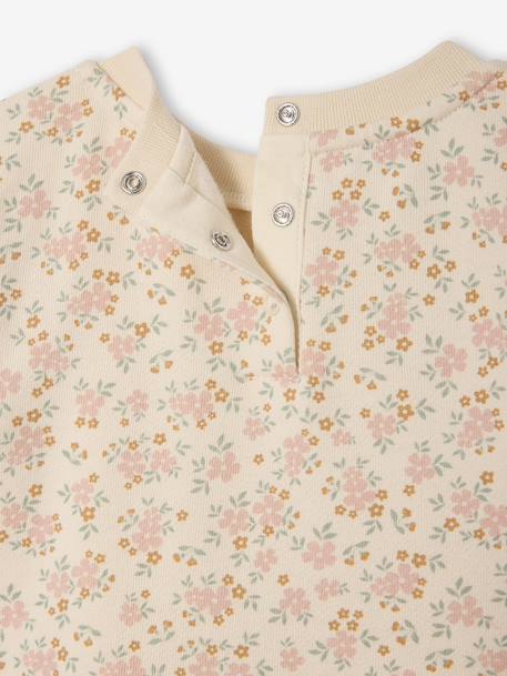 Two-fabric long-sleeved dress old rose 