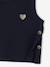Sleeveless jumper for babies ecru+navy blue+rosy 
