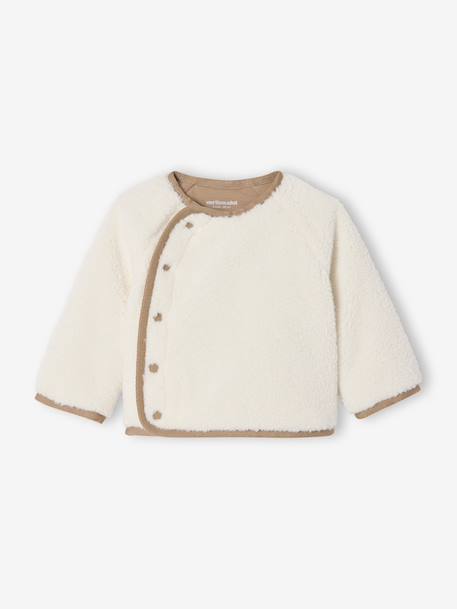 Sherpa Jumper with Front Button Fastening for Newborns ecru 