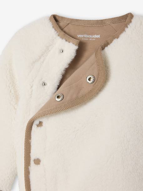 Sherpa Jumper with Front Button Fastening for Newborns ecru 