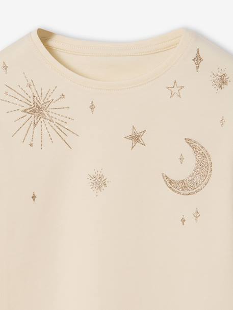 Girl's t-shirt with sparkly stars vanilla 