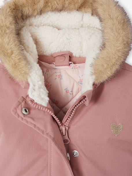 Parka + lightweight jacket 3-in-1 for babies old rose+olive 
