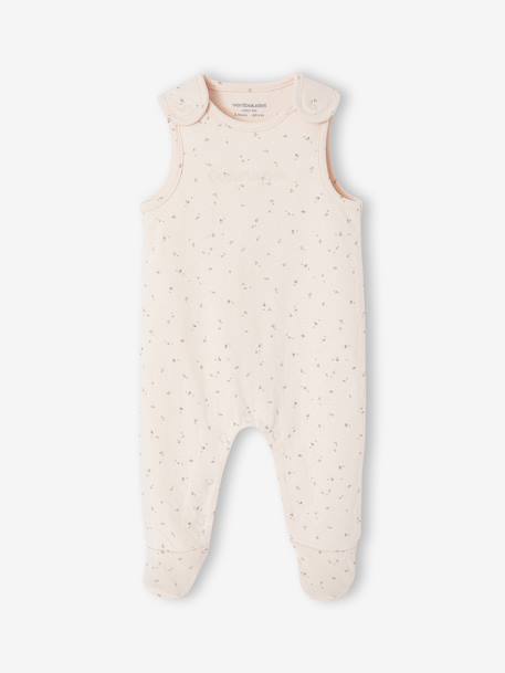 3-Piece Set for Newborns: Jumpsuit + Bodysuit + Comforter aqua green+rose 