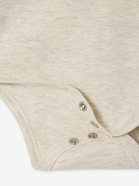 Pack of 3 Bodysuits with Cut-Away Shoulders, for Newborns marl beige 