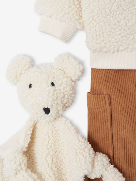 Baby sweatshirt + trouser + comforter set caramel 