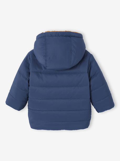 Reversible Hooded Lightweight Jacket for Girls navy blue 
