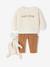 Baby sweatshirt + trouser + comforter set caramel 
