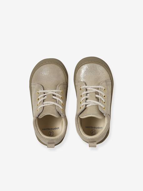 Soft Leather Ankle Boots for Baby Girls, Designed for Crawling Gold 