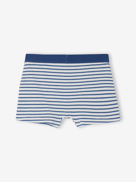Pack of 5 Plain & Striped Boxer Shorts for Boys multicoloured 