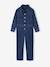Denim Worker-Style Jumpsuit for Girls medium blue 