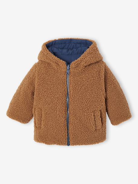Reversible Hooded Lightweight Jacket for Girls navy blue 