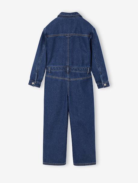 Denim Worker-Style Jumpsuit for Girls medium blue 