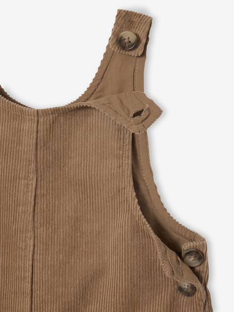 Short Corduroy Dungarees for Babies pecan nut 