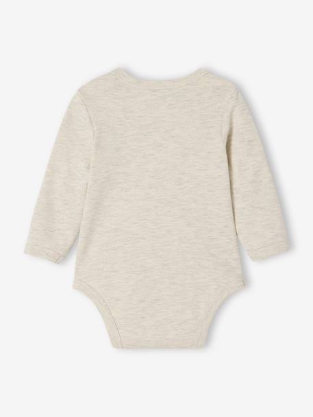 Pack of 3 Bodysuits with Cut-Away Shoulders, for Newborns marl beige 