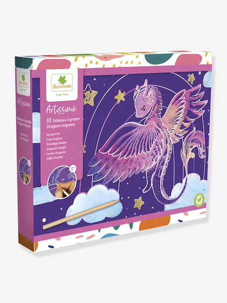 Artissimo - Scratch card - Cute Dragons, SYCOMORE multicoloured 