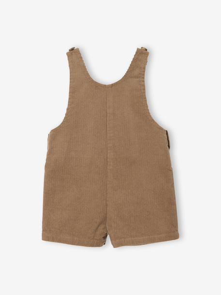 Short Corduroy Dungarees for Babies pecan nut 
