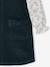 Velvet pinafore dress and cotton muslin blouse set for girls petrol blue 