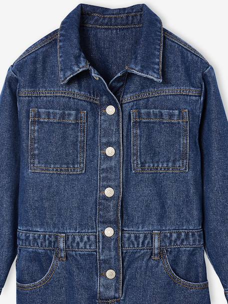 Denim Worker-Style Jumpsuit for Girls medium blue 