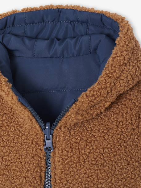 Reversible Hooded Lightweight Jacket for Girls navy blue 