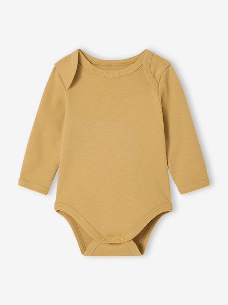 Pack of 3 Bodysuits with Cut-Away Shoulders, for Newborns marl beige 